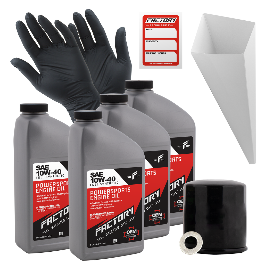 10W-40 Full Synthetic 4 Quart Oil Change Kit For Kawasaki Z800 ZR800