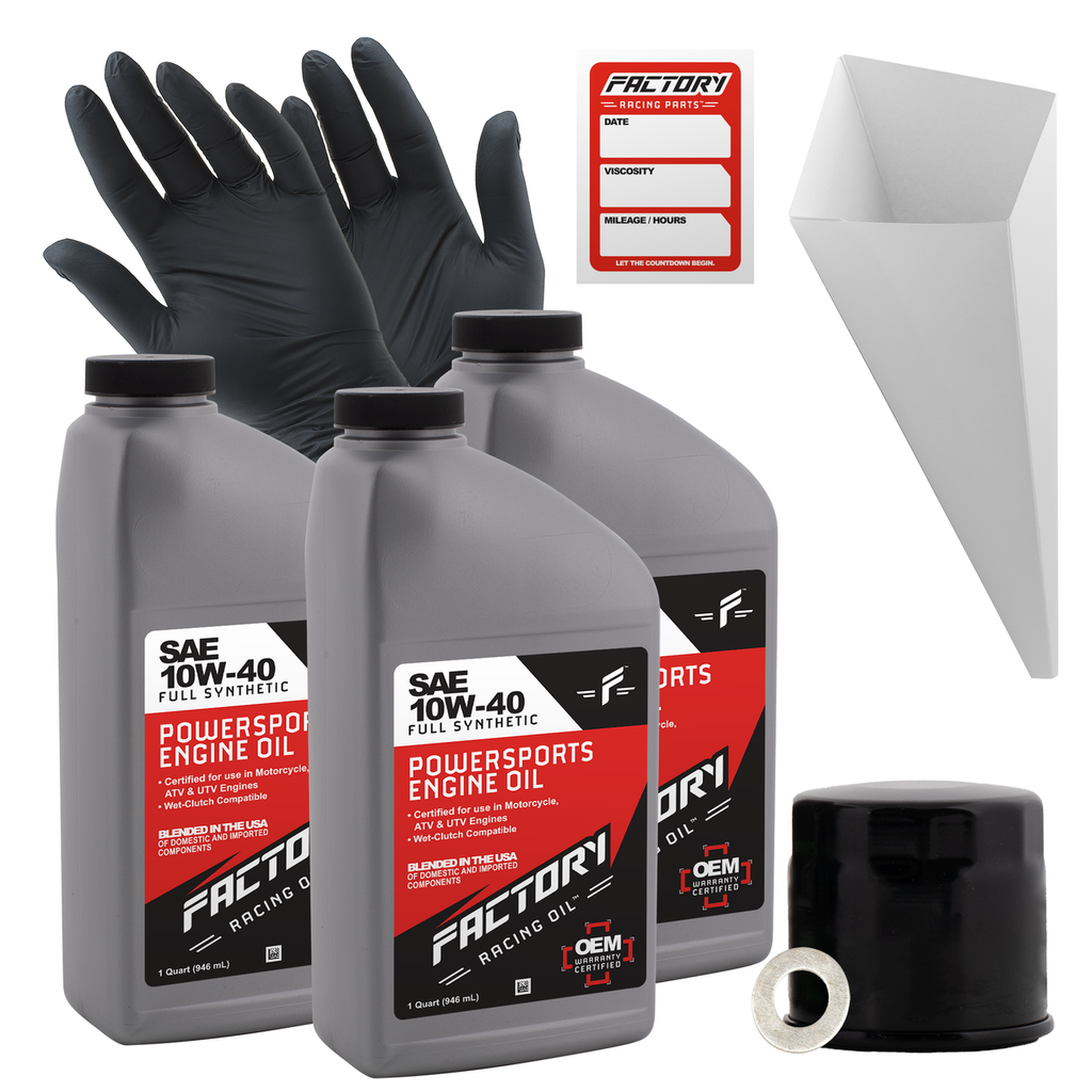 10W-40 Full Synthetic 3 Quart Oil Change Kit fits Suzuki DL650, SV650, LT-A450X, LT-A500X, LT-A750X