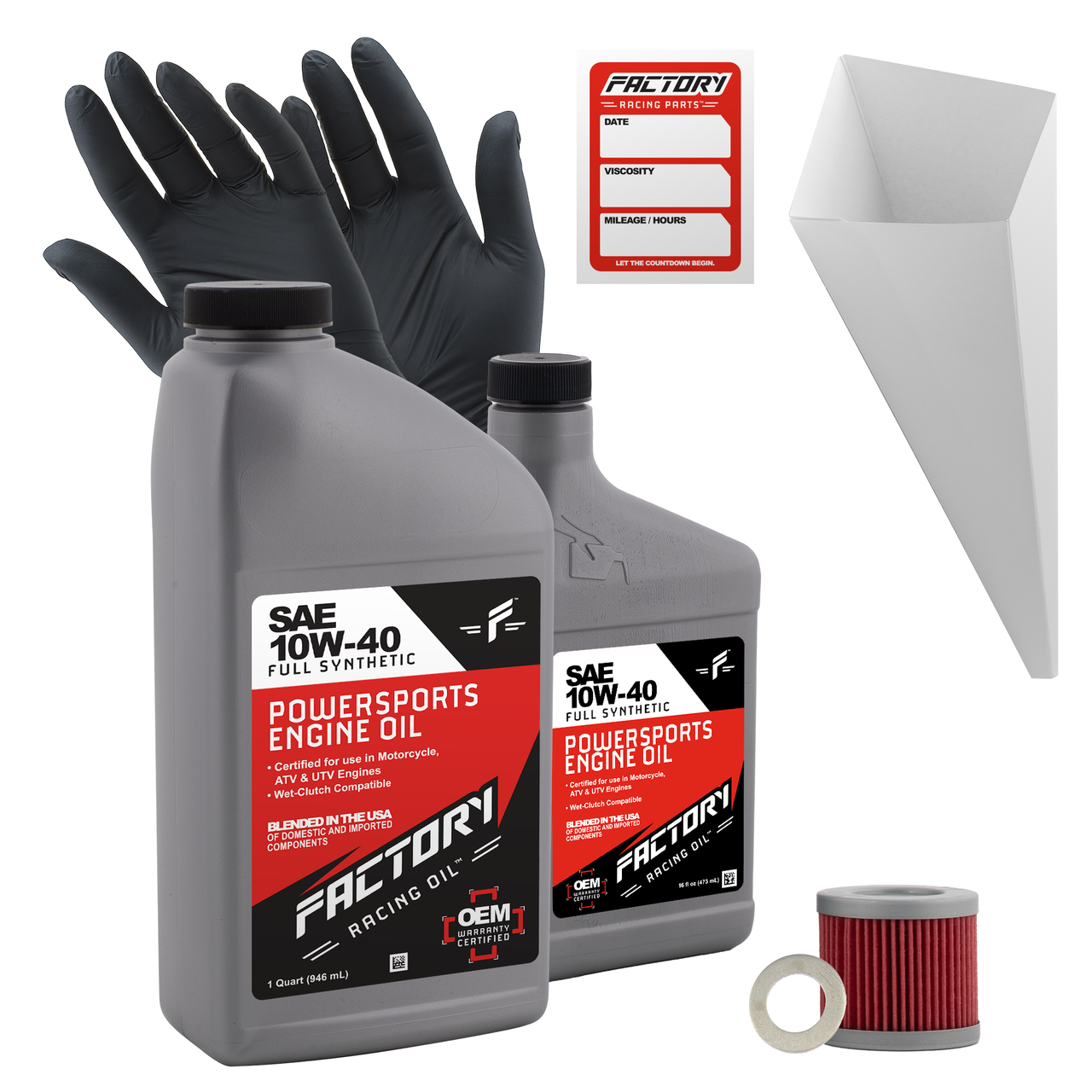 10W-40 Full Synthetic 1.5 Quart Oil Change Kit fits Suzuki GN125 ALT125 LT125 LT185