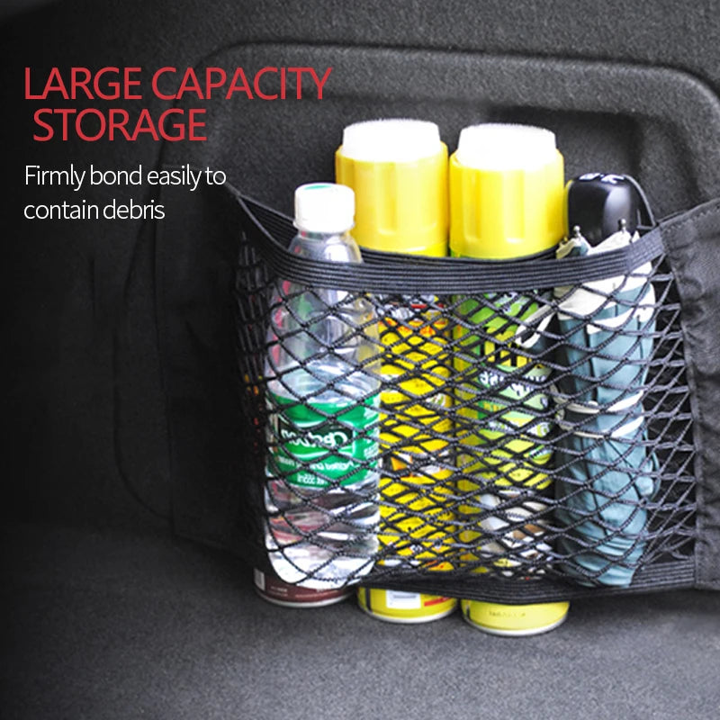 Car Trunk Mesh Organizer Car Tail Storage Net Seat Back Pocket