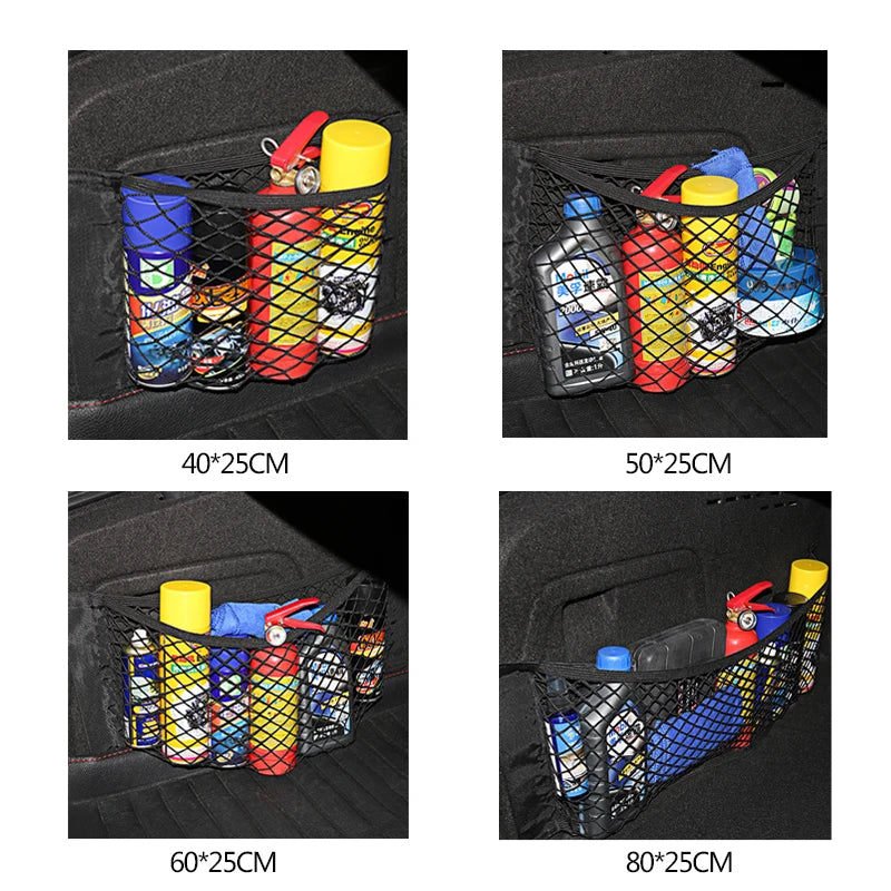 Car Trunk Mesh Organizer Car Tail Storage Net Seat Back Pocket