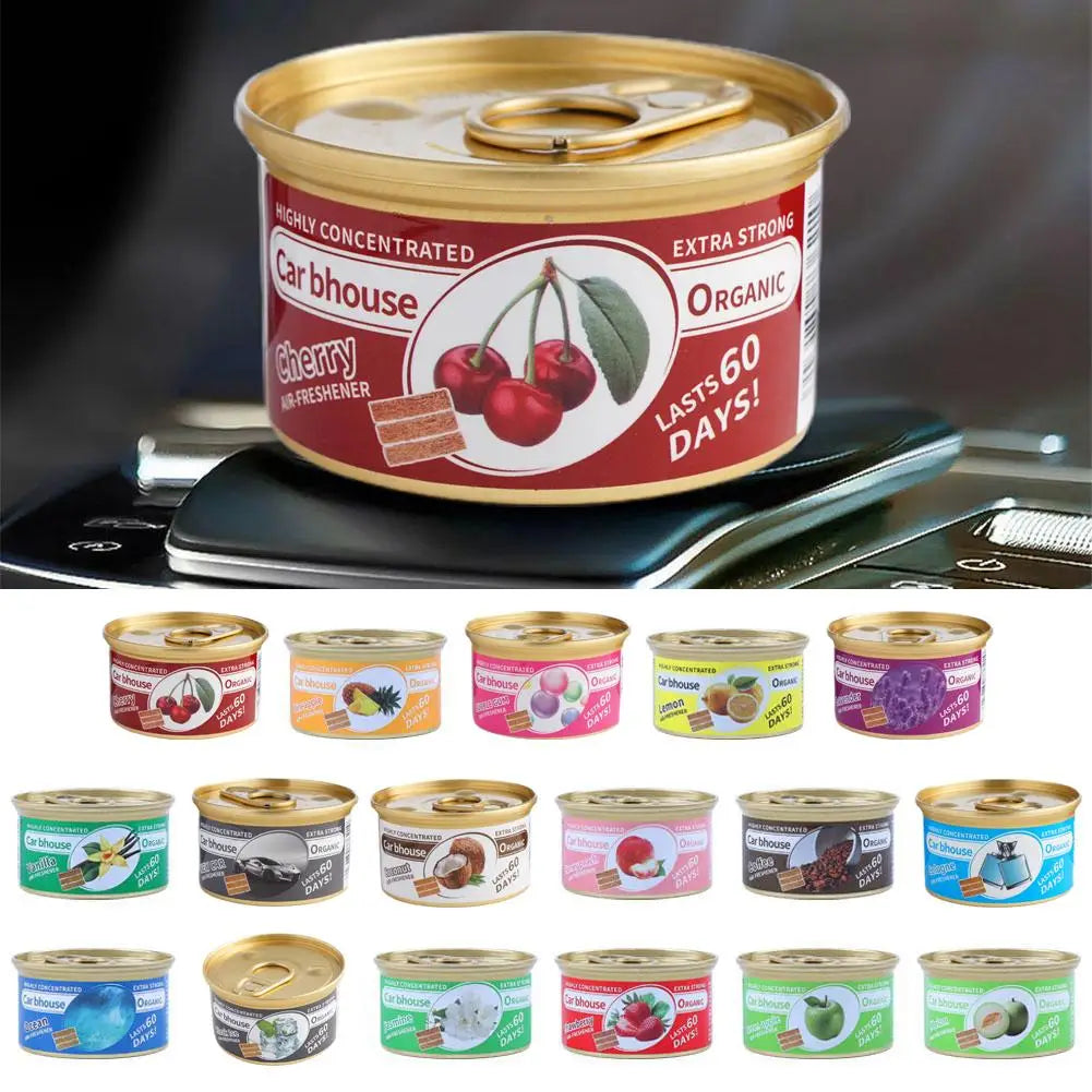Car Air Freshener Bubble Gum Scent Organic Cans Odor Eliminator