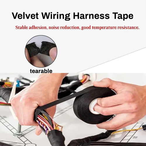 1pc Heat-resistant Adhesive Cloth Fabric Tape For Car Auto Cable