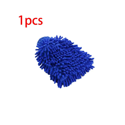 1/2PCS Chenille Plush Gloves for Car Cleaning Thickened Doublesided