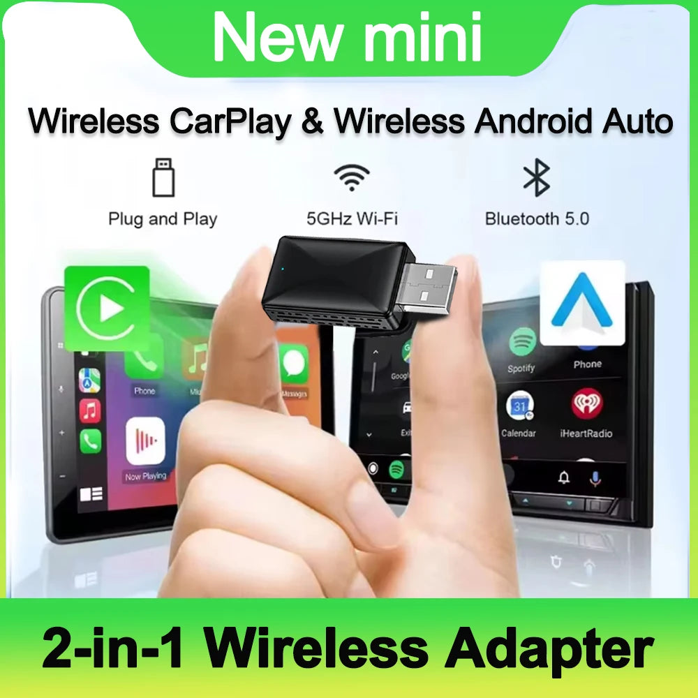 NEW Wireless CarPlay Android Auto Wireless Adapter Smart Mini Box Plug