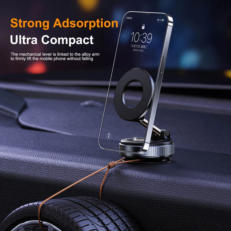 New foldable vacuum adsorption magnetic car phone holder 2025 suction