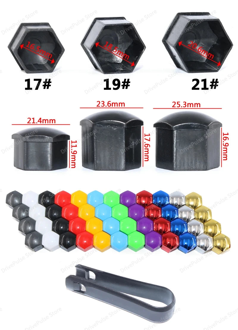 20PCS Universal Wheel Nut Covers 17/19/21mm - ust-proof wheel bolt