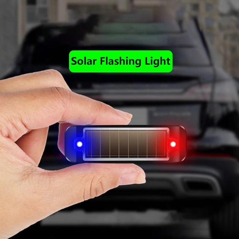 Mini LED Solar Power Car Warning Light Night Security Simulated Alarm