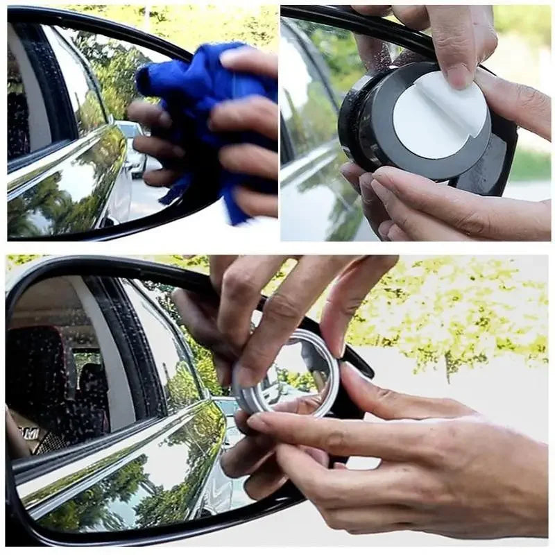 2Pcs 360 Degree Adjustable Blind Spot Mirror Car Auxiliary Rearview