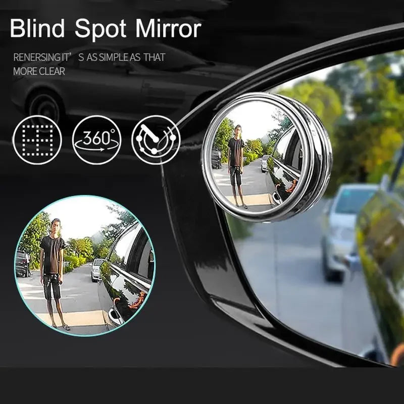 2Pcs 360 Degree Adjustable Blind Spot Mirror Car Auxiliary Rearview