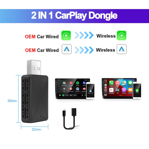 NEW Wireless CarPlay Android Auto Wireless Adapter Smart Mini Box Plug