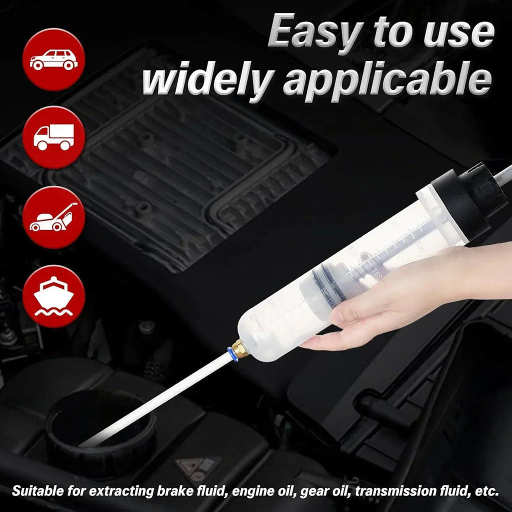 Manual automotive engine oil pump, syringe type, suitable for