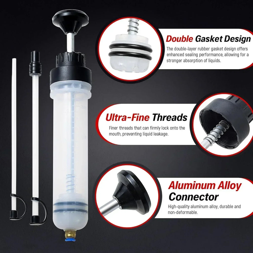 Manual automotive engine oil pump, syringe type, suitable for