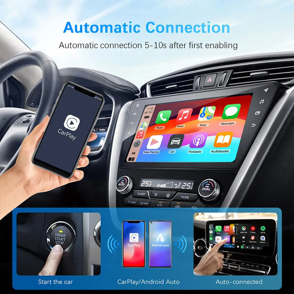 NEW Wireless CarPlay Android Auto Wireless Adapter Smart Mini Box Plug