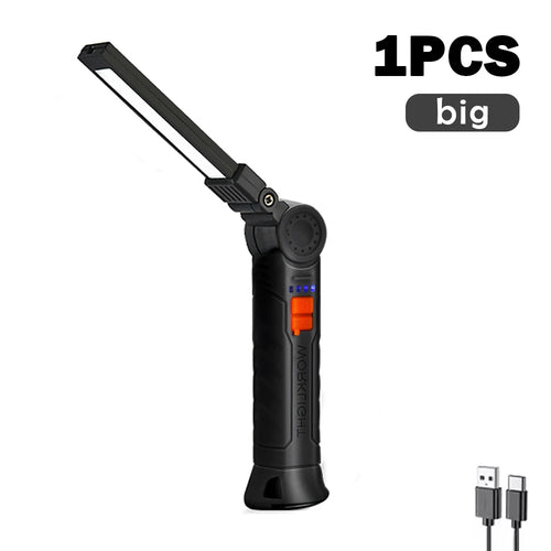 Rechargeable Work Lights LED Folding Flashlight with Magnetic Base COB