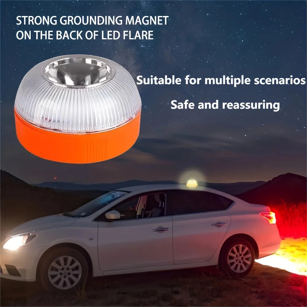 Led Car Emergency Light Flashlight Magnetic Induction Strobe Road