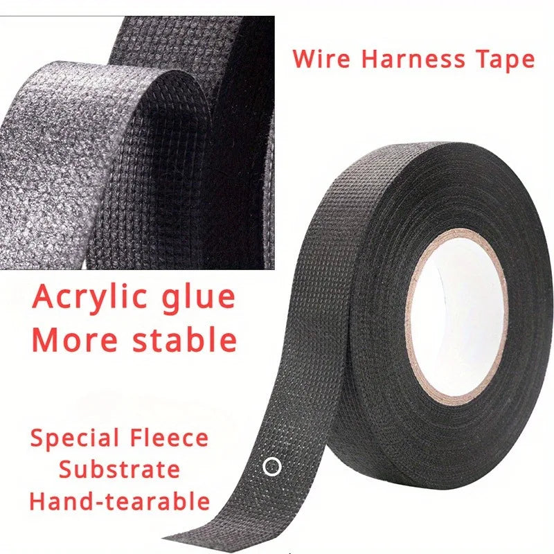 1pc Heat-resistant Adhesive Cloth Fabric Tape For Car Auto Cable
