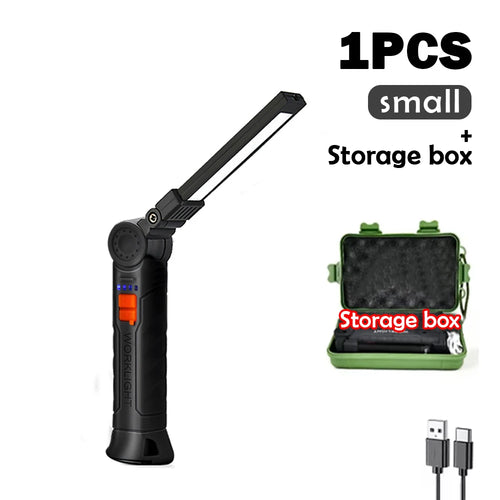 Rechargeable Work Lights LED Folding Flashlight with Magnetic Base COB