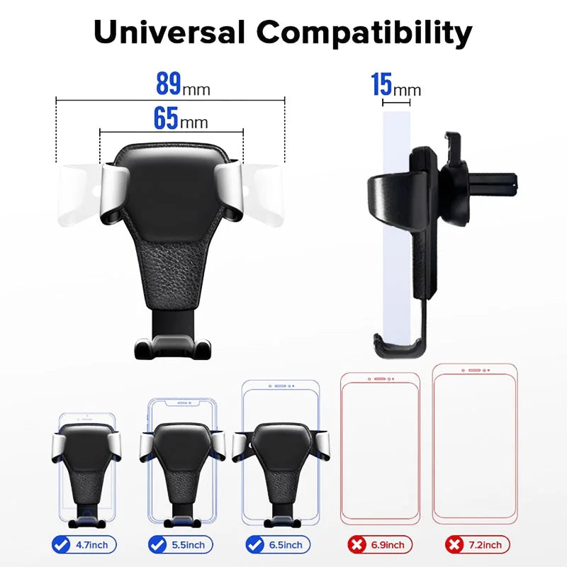 NEW Gravity Car Holder For Phone Air Vent Clip Mount Mobile Cell Stand