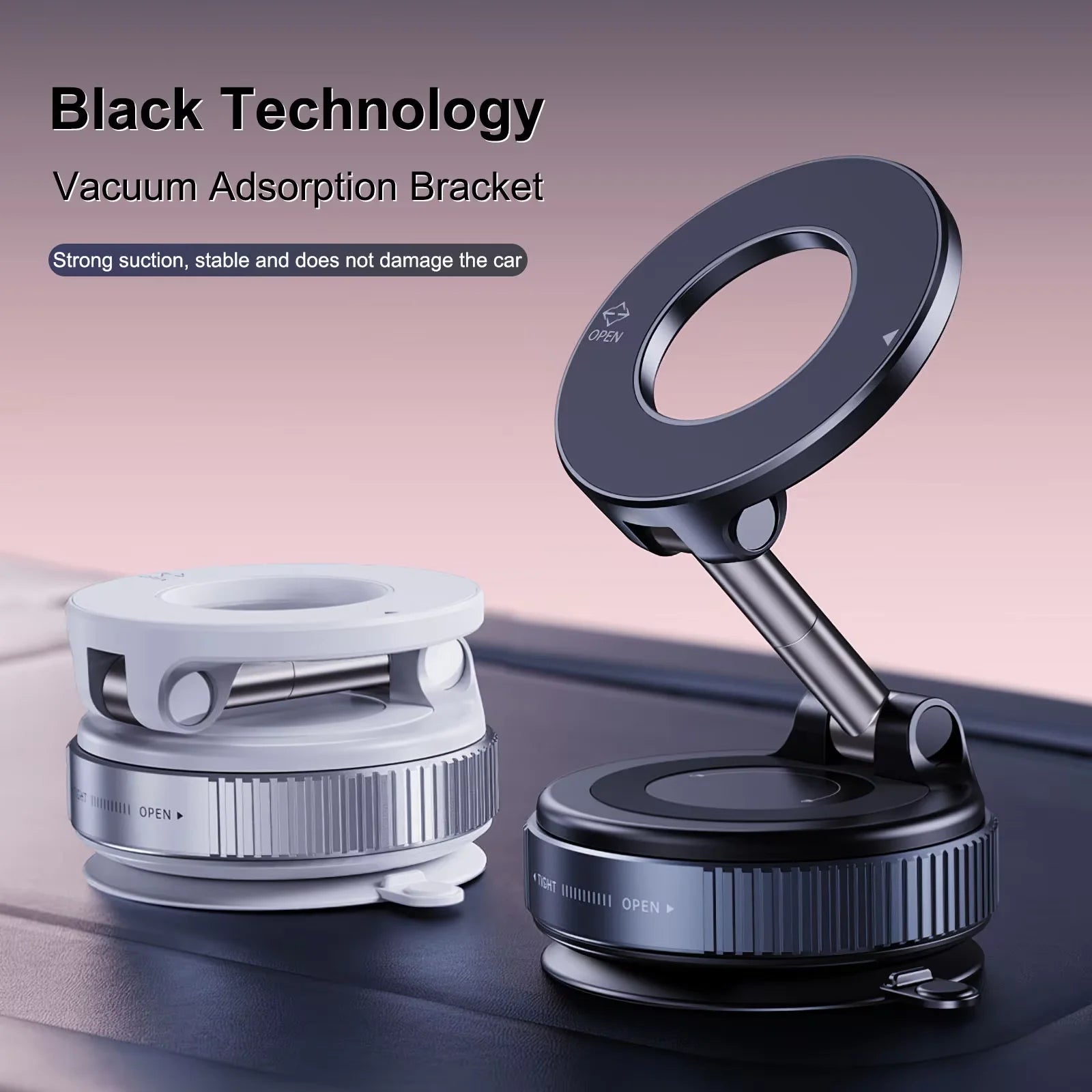 New foldable vacuum adsorption magnetic car phone holder 2025 suction