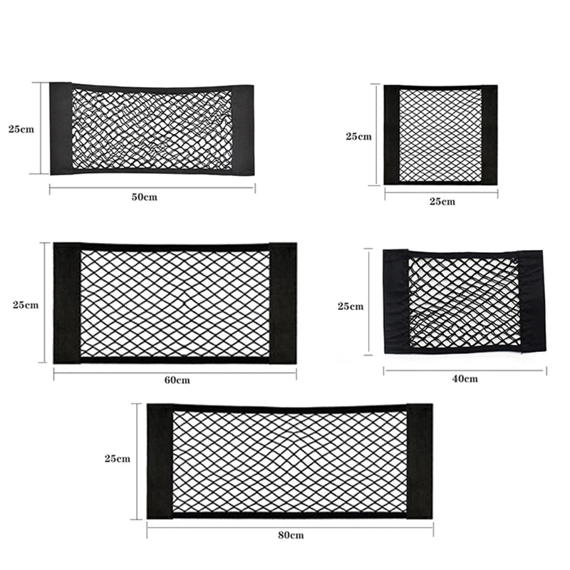 Car Seat Back Organizer Trunk Net Mesh Pocket Elastic String Net Magic
