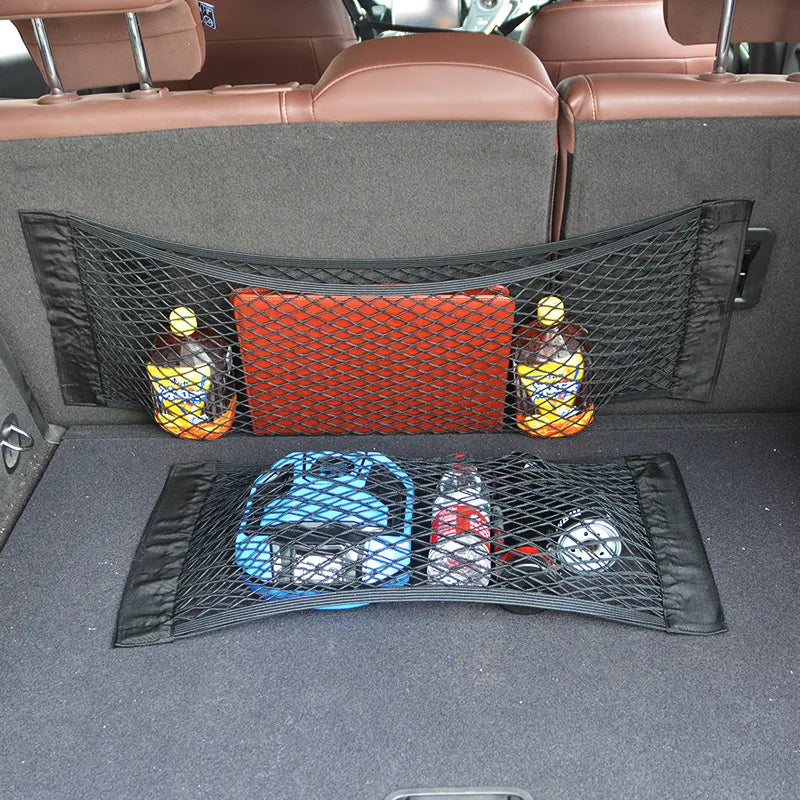 Car Seat Back Organizer Trunk Net Mesh Pocket Elastic String Net Magic