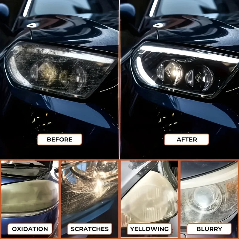 Car Headlight Restoration Polishing Kit - Scratch Remover & Oxidation