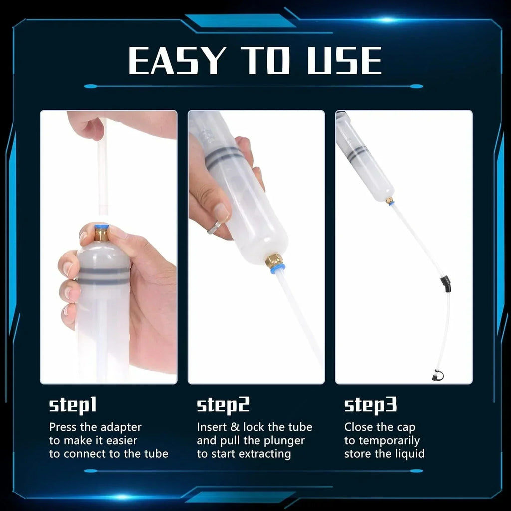 Manual automotive engine oil pump, syringe type, suitable for