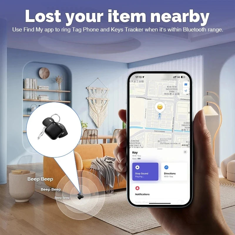 Smart Bluetooth GPS Tracker Work with Apple Find My APP ITag Anti Lost
