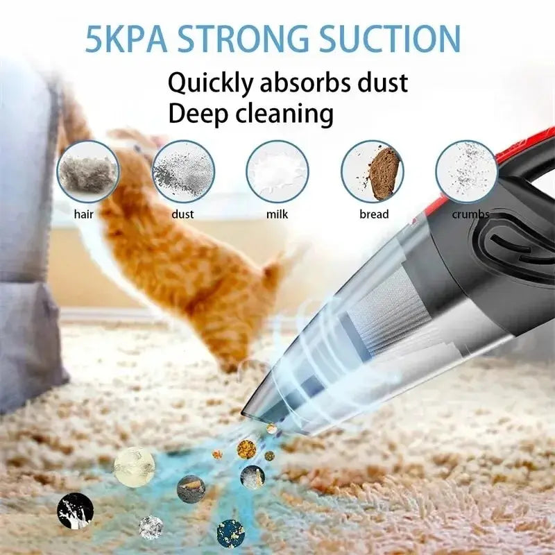 Portable Car Wireless Vacuum Cleaner Powerful Suction Rechargeable