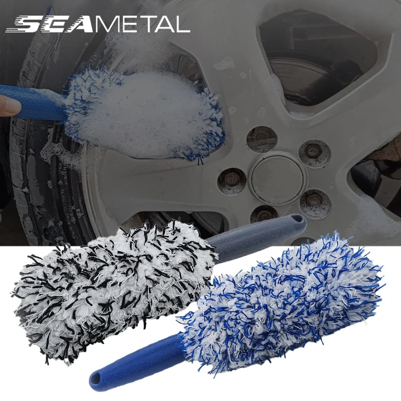 SEAMETAL Car Cleaning Brush Car Wash Portable Plush Wheel Tire Rim